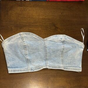 PacSun Light Blue Denim Crop Top